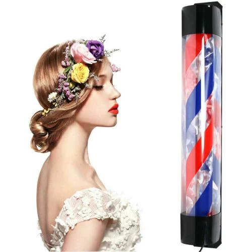 Détail de Kangten LED Barbers Pole, Lumière Rotative, Signalisation Coiffure