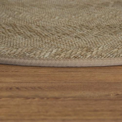 Zoom sur Paco Home Tapis Rond Tissé Style Sisal Beige