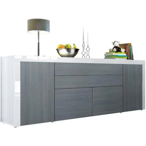 Buffet Vladon La Paz V2, Commode 2 Portes, 2 Tiroirs, Blanc - Vue principale