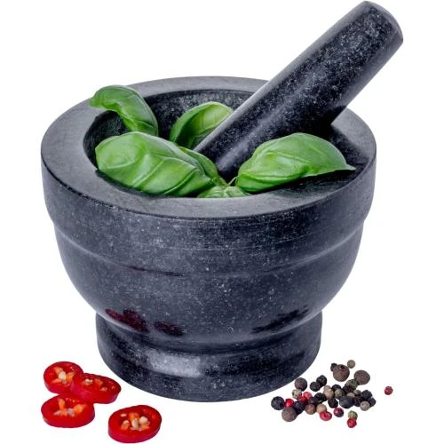 Ensemble Pilon Mortier, Broyeur Pierre Granit, Ustensiles Cuisine - Vue principale