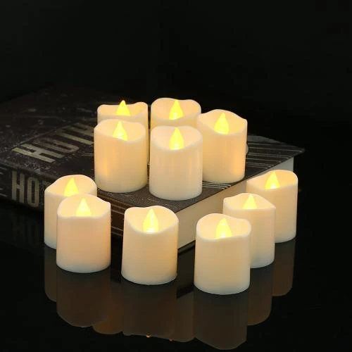 Détail de QHYK Bougies LED Piles, Lumière Vacillante, Décoration