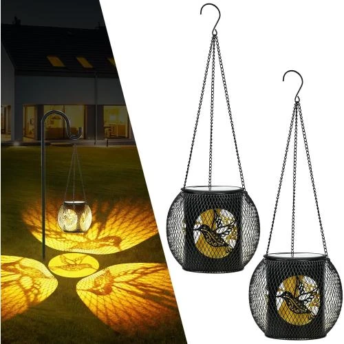 Lanterne Solaire Extérieur LIUWID, Métal, LED Blanc Chaud - Vue principale