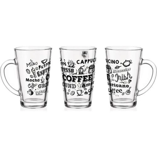 Détail de Sendez 6 Verres Latte Macchiato 300 ml, Cuillères Inox