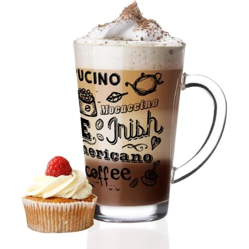 Sendez 6 Verres Latte Macchiato 300 ml, Cuillères Inox - Vue principale
