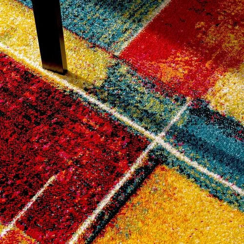 Détail de Tapis Moderne Vintage Motif Abstrait pour Salon Chambre