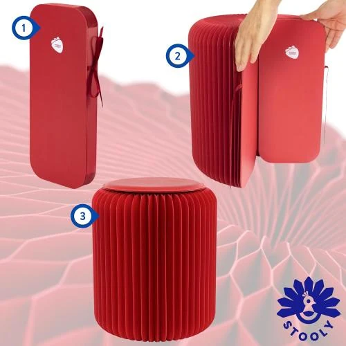Détail de Tabouret Pliable Stooly en Carton Recyclable Éco-responsable