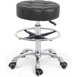 Tabouret Pivotant Hauteur Réglable, Roues, Bureau, Salon, Spa