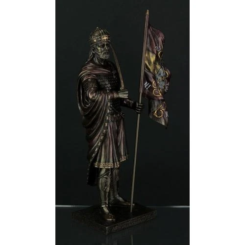 Détail de Statue Byzantin Constantin XI Palaiologue, Zeckos, Bronze