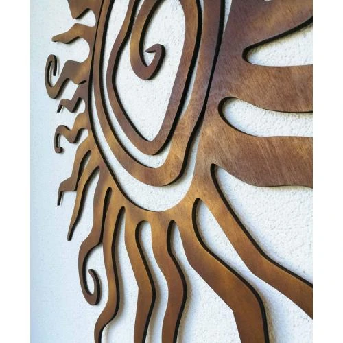 Détail de Décoration murale spirale, bois véritable, effet 3D