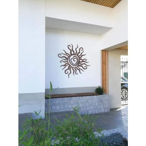 Zoom sur Décoration murale spirale, bois véritable, effet 3D