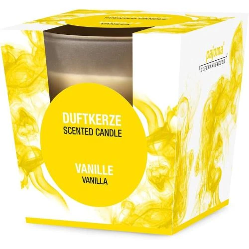 Détail de Bougies parfumées vanille, lot 4, verre satiné, qualité supérieure