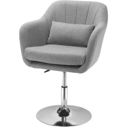 Fauteuil Relax Gris, Coussins Lombaires, Pivotant 360°