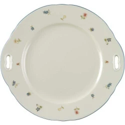 Assiette à gâteau Seltmann Weiden, fleurs, poignée