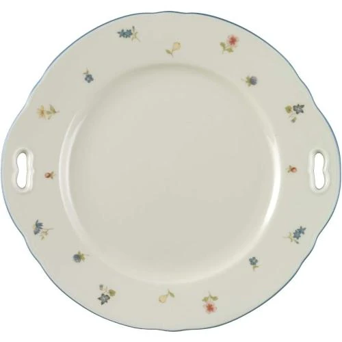 Assiette à gâteau Seltmann Weiden, fleurs, poignée - Vue principale