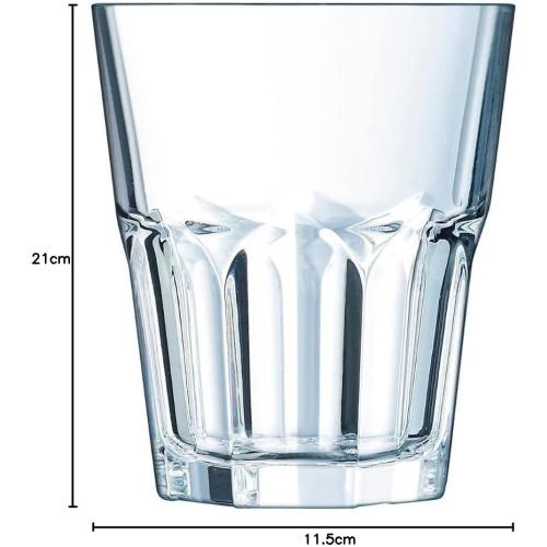 Présentation de Zoom sur Verres à whisky Arcoroc Granity, lot de 6 transparents