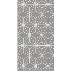 Tapis Vinyle Antidérapant Lavable Panorama, Étoiles Grises