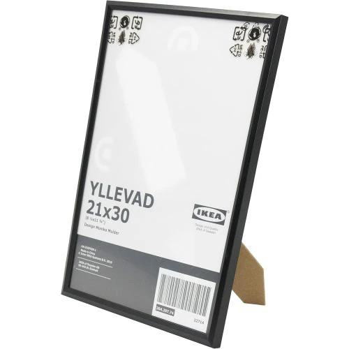 Détail de Ikea YLLEVAD Lot 4 Cadres Photo Plastique Noir