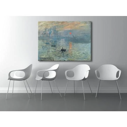 Zoom sur Wieco Art Toile Coucher de soleil Monet, Décoration murale