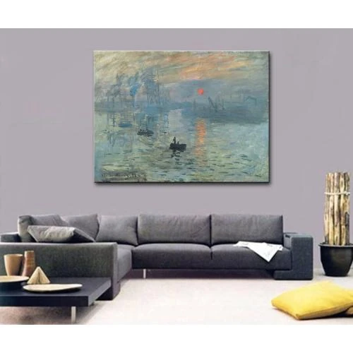 Détail de Wieco Art Toile Coucher de soleil Monet, Décoration murale