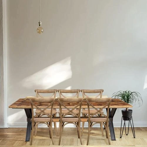 Détail de Chaise Salle à Manger Bois, Rotin, Style Bistrot