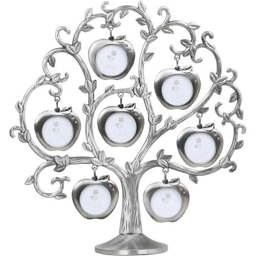 Cadre photo arbre généalogique, argent, 7 cadres suspendus - Vue principale