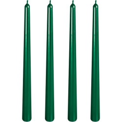 Présentation Bougies coniques spirale Kandelo, vert, 8 heures, lot 4
