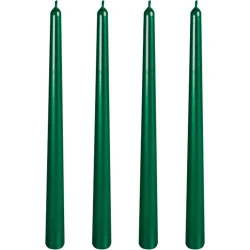 Bougies coniques spirale Kandelo, vert, 8 heures, lot 4