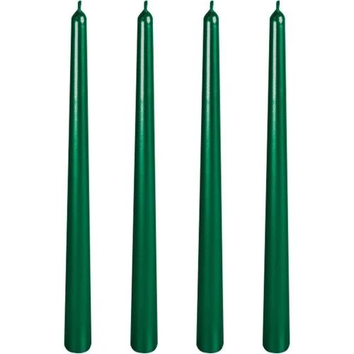 Bougies coniques spirale Kandelo, vert, 8 heures, lot 4 - Vue principale