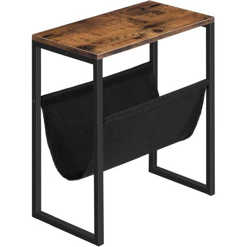 HOOBRO Table d'Appoint Marron Rustique, Meuble de Rangement - Vue principale