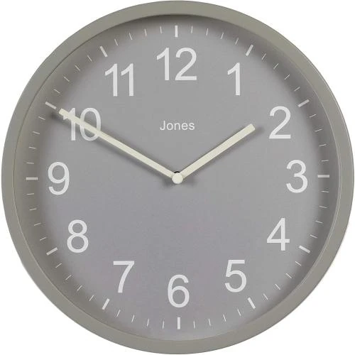 Horloge Murale Ronde Moderne JONES CLOCKS, Gris, Coloré - Vue principale