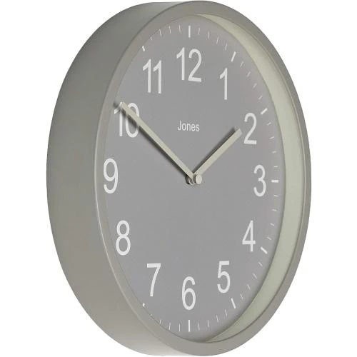 Zoom sur Horloge Murale Ronde Moderne JONES CLOCKS, Gris, Coloré