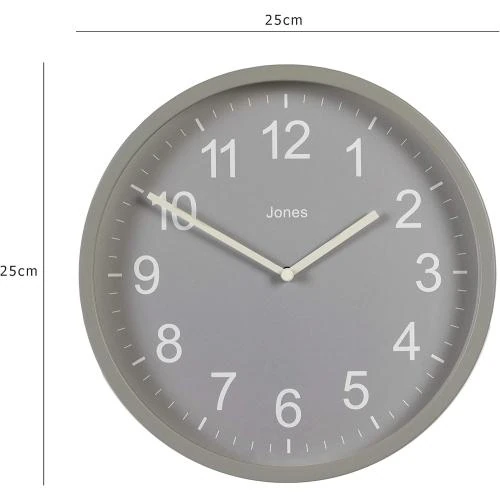 Détail de Horloge Murale Ronde Moderne JONES CLOCKS, Gris, Coloré