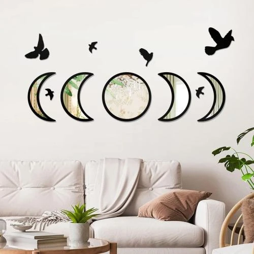 Détail de Miroirs acryliques NESHE, phases de lune, décoration scandinave