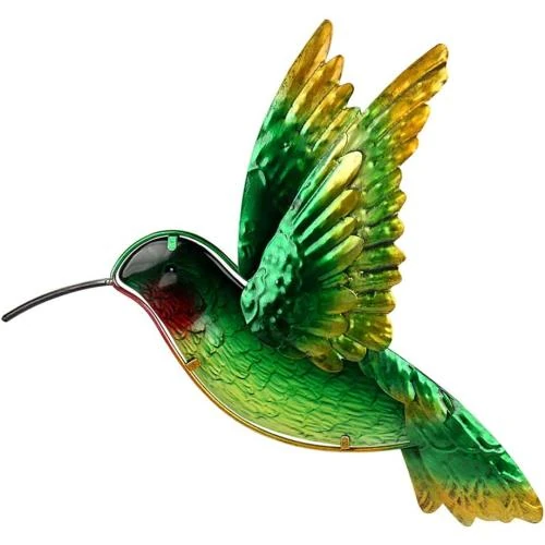 Decoration murale colibri métal, sculpture fer, verre, intérieur, extérieur - Vue principale