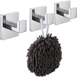 Pack 3 Crochets KOKOSIRI Muraux pour Salle de Bain - Chrome Poli