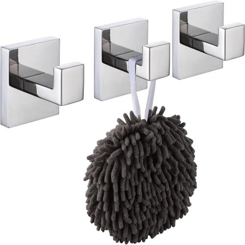 Pack 3 Crochets KOKOSIRI Muraux pour Salle de Bain - Chrome Poli - Vue principale