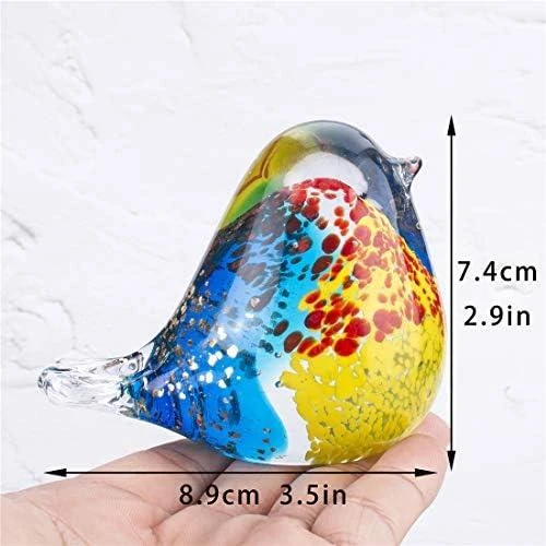 Détail de Figurine Oiseau en Verre Soufflé, Presse-papier Décoratif Unique