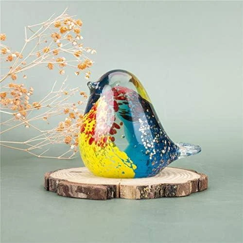 Zoom sur Figurine Oiseau en Verre Soufflé, Presse-papier Décoratif Unique
