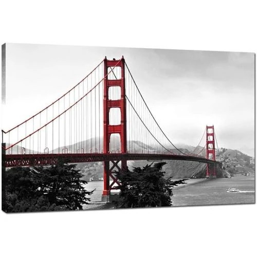 Tableau Toile Moderne Golden Gate Bridge, Décor Murale - Vue principale