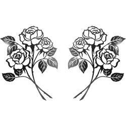 Présentation Décorations murales métal noir, roses sculptures intérieures, extérieures