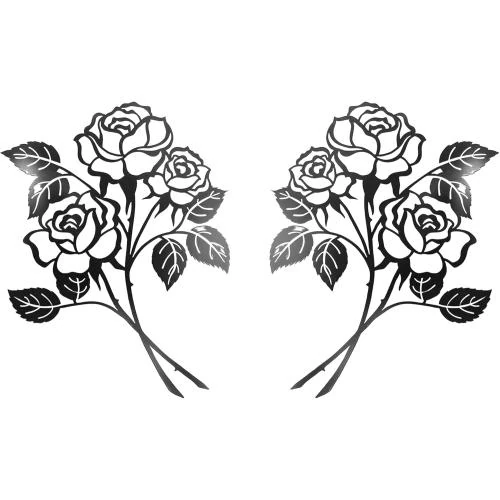 Décorations murales métal noir, roses sculptures intérieures, extérieures - Vue principale