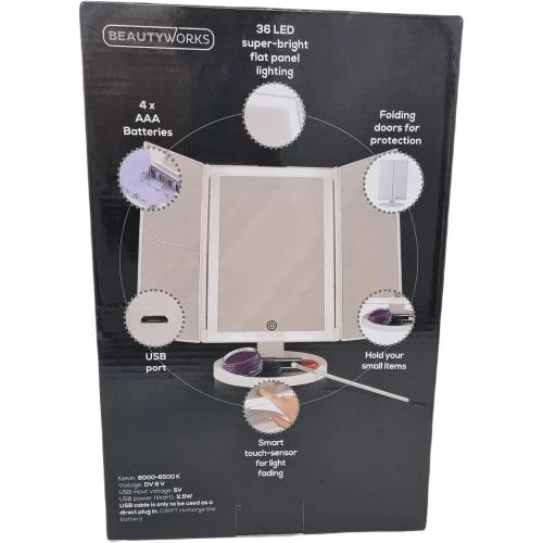 Détail de Miroir maquillage rétroéclairé, 36 lumières LED, portable