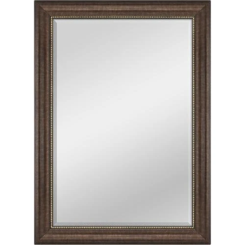 Miroir mural rectangulaire argent, perles, design élégant - Vue principale