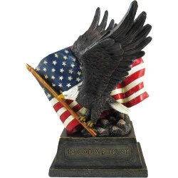 DWK Statue Aigle Chauve Drapeau Américain Sculpture Décor