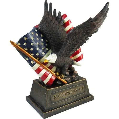 Détail de DWK Statue Aigle Chauve Drapeau Américain Sculpture Décor