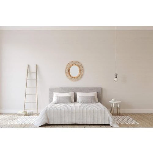 Miroir Mural Ovale Bambou Tressé Marron Créatif - Vue principale