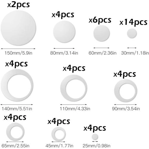 Zoom sur Milaosk Miroirs Ronds Autocollants Acrylique Décoration Moderne