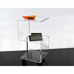 Table Basse Slato, Trois Étagères, Design Moderne, Roues