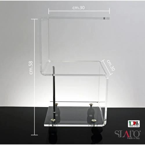Détail de Table Basse Slato, Trois Étagères, Design Moderne, Roues