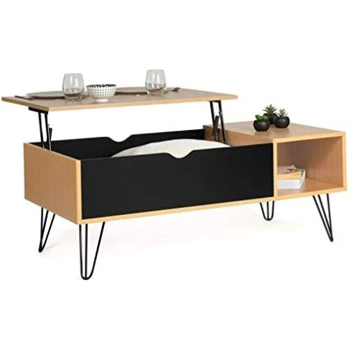 Table Basse Rectangulaire Relevable Noemi Bois IDMarket - Vue principale